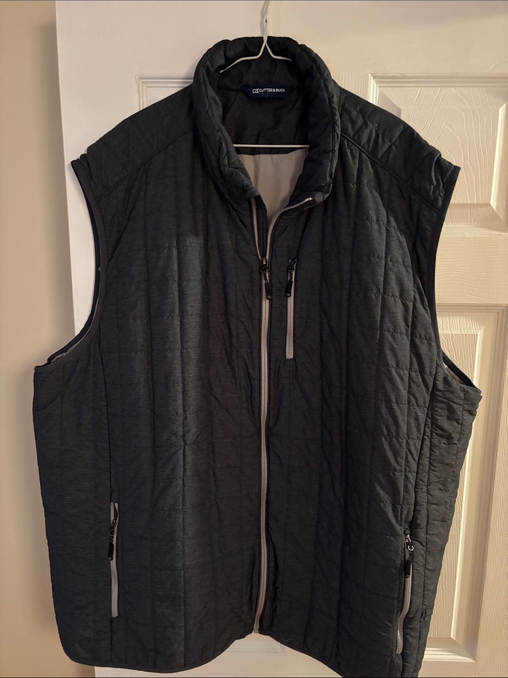 Cutter & Buck Quilted Black Men's Vest with Zip Pockets